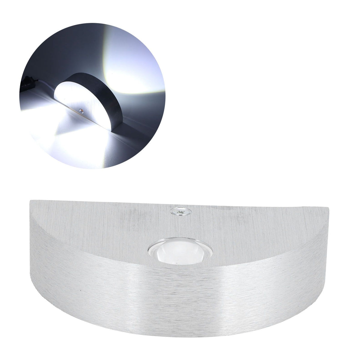 9W Wall Lamp Modern Semicircle Decorative Light for KTV Bar Exhibition Hall Pure White 85‑265V