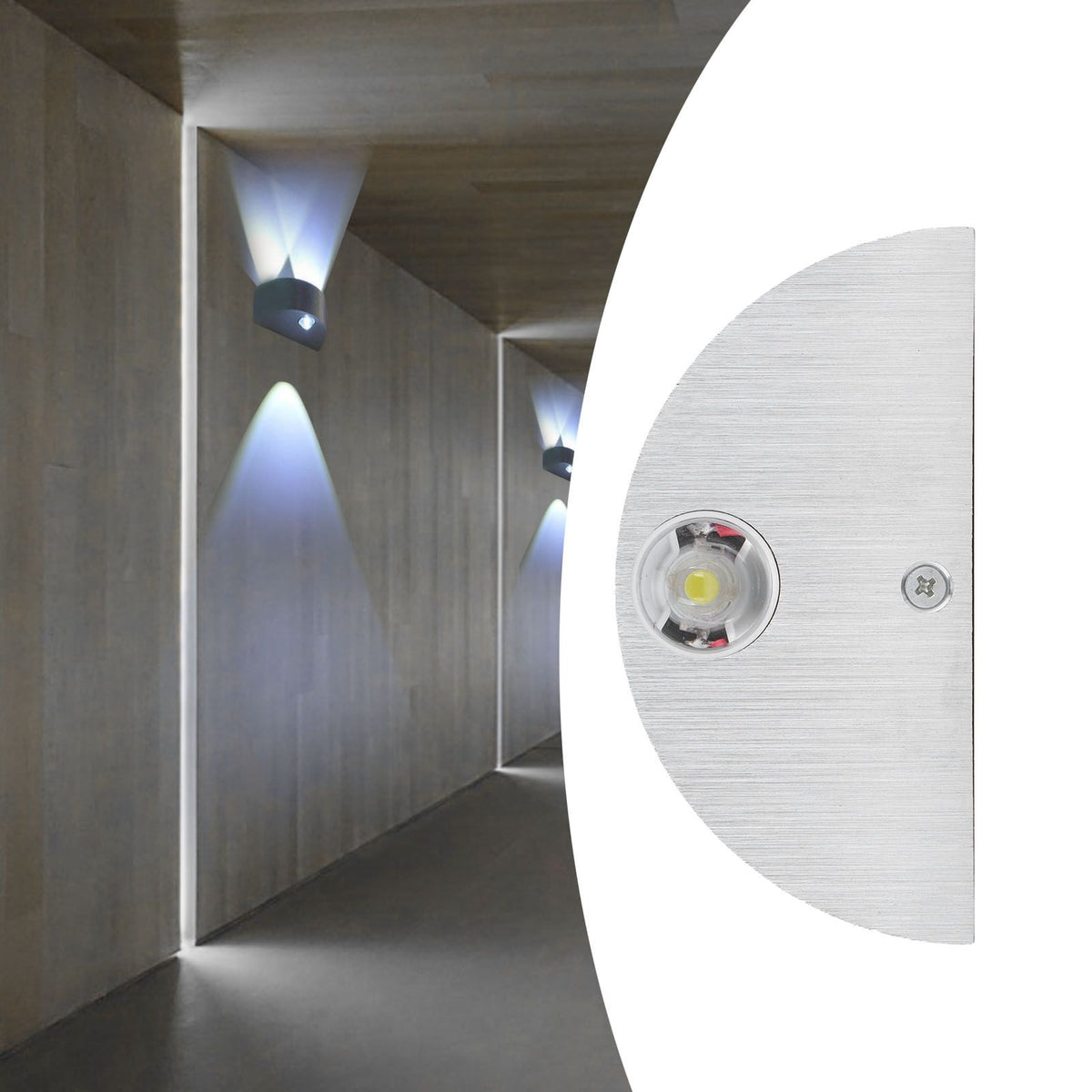9W Wall Lamp Modern Semicircle Decorative Light for KTV Bar Exhibition Hall Pure White 85‑265V