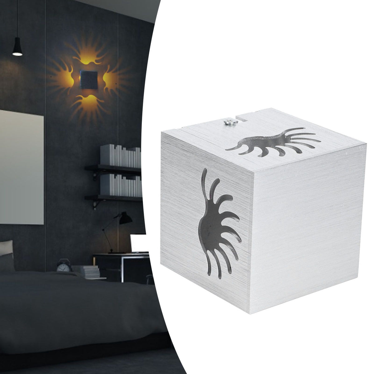 Square Wall Lamp Innovative LED Decorative Light for Living Room Corridor 3W Yellow 85-265V