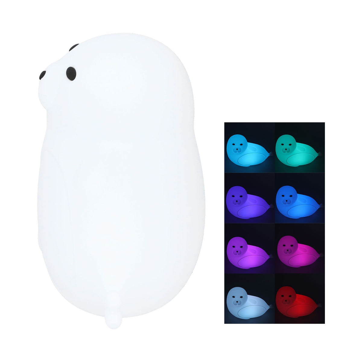 Silicone Bedside Lamp 1.3W Innovative USB Night Light with Colorful Lighting White