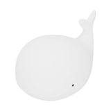 USB Night Light 1.3W Whale Shape 7-Colors Silicone Bedside Lamp for Home Bedroom White - Front View