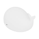 USB Night Light 1.3W Whale Shape 7-Colors Silicone Bedside Lamp for Home Bedroom White - 45-Degree Angle