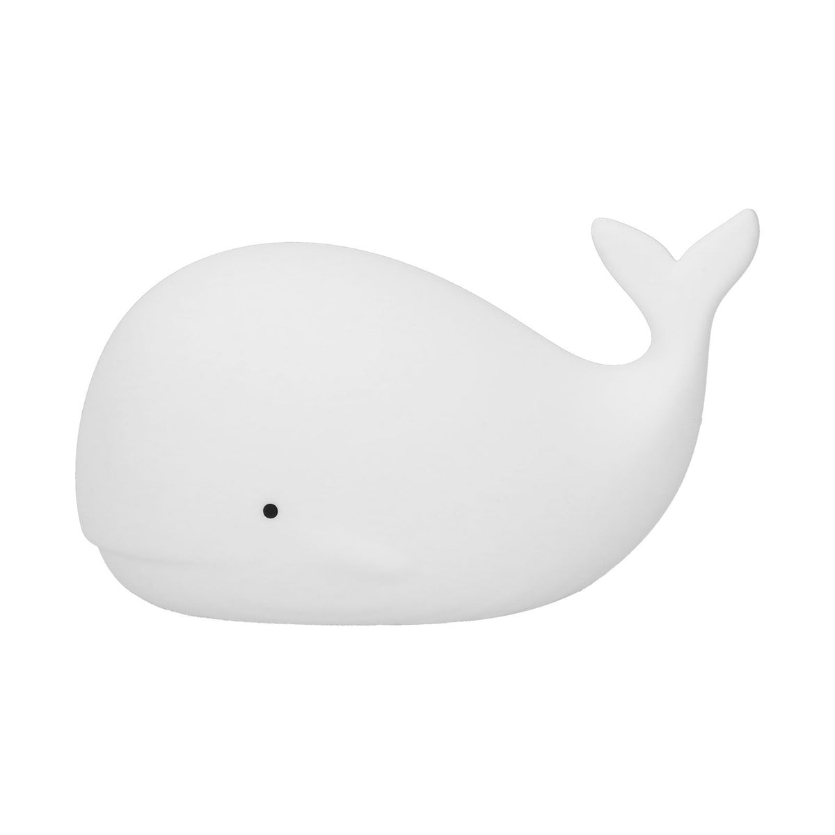 USB Night Light 1.3W Whale Shape 7-Colors Silicone Bedside Lamp for Home Bedroom White