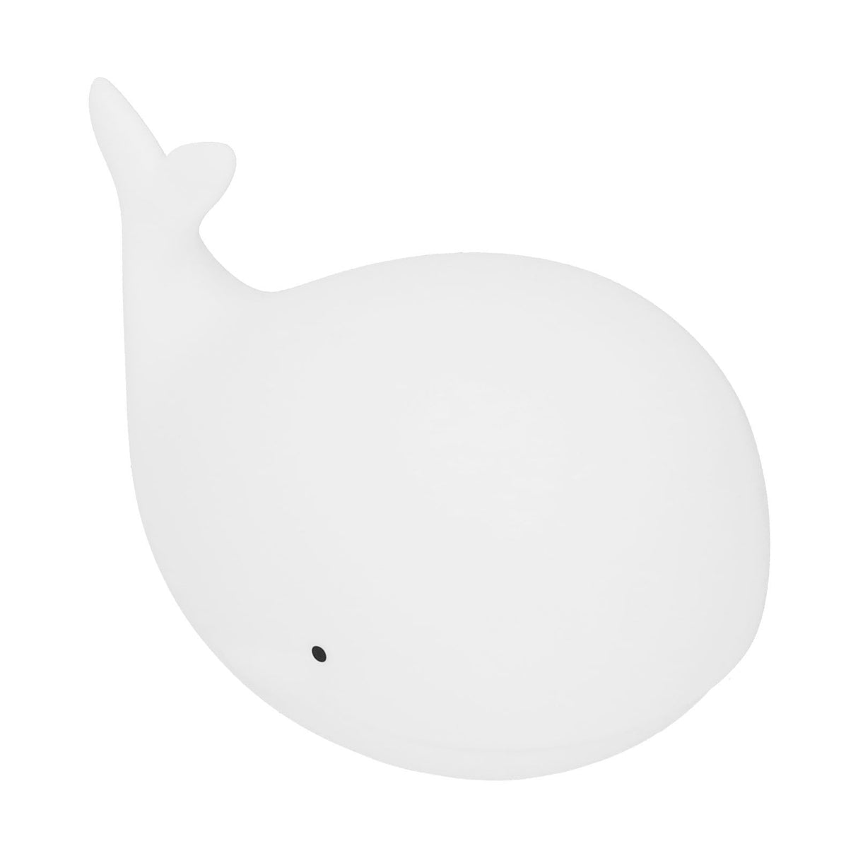 USB Night Light 1.3W Whale Shape 7-Colors Silicone Bedside Lamp for Home Bedroom White