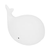 USB Night Light 1.3W Whale Shape 7-Colors Silicone Bedside Lamp for Home Bedroom White