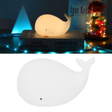 USB Night Light 1.3W Whale Shape 7-Colors Silicone Bedside Lamp for Home Bedroom White - Extra Image