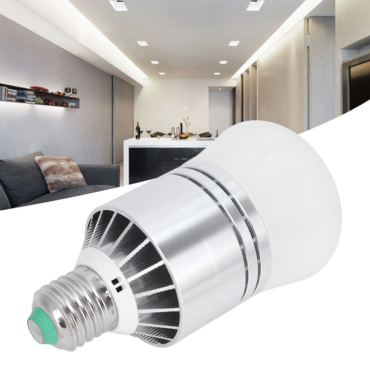 12W Light Bulb E27 Light Control Induction Bulb for Living Room Warehouse Warm White 85-265V