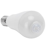 E27 Human Sensor Light Bulb 7W LED Induction Lamp for Corridor Balcony 85‑265V Pure White Light