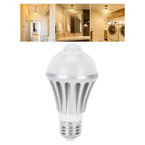 LED Sensor Light Bulb 7W E27 Human Body Sensor Bulb for Corridor 85‑265V Warm White Light