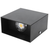 LED Wall Light 7W Indoor Square Lamp Bedroom Hallway Porch Balcony Decoration 100265V(Black ShellWhite Light ) - Rear View