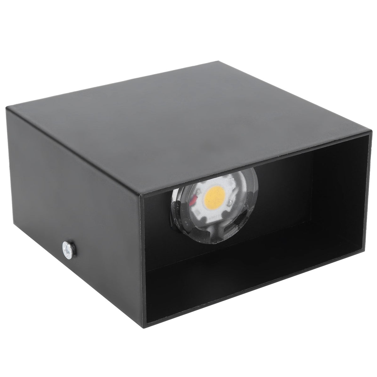 LED Wall Light 7W Indoor Square Lamp Bedroom Hallway Porch Balcony Decoration 100265V(Black ShellWhite Light )