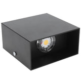 LED Wall Light 7W Indoor Square Lamp Bedroom Hallway Porch Balcony Decoration 100265V(Black ShellWhite Light ) - Low Angle