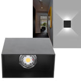 LED Wall Light 7W Indoor Square Lamp Bedroom Hallway Porch Balcony Decoration 100265V(Black ShellWhite Light ) - Extra Image