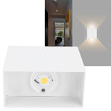 LED Wall Light 7W Indoor Square Lamp Bedroom Hallway Porch Balcony Decoration 100265V(White ShellWarm Light )