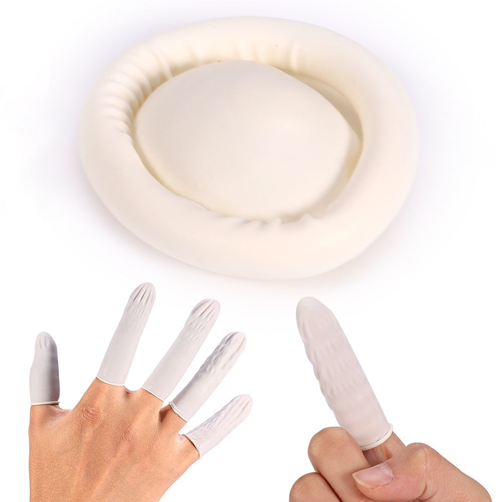100Pcs/Bag Disposable Anti Static Protective Rubber Finger Cots Tattoo Nail Art Accessory