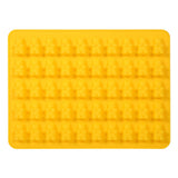 50 Cavities Chocolate Ice Tray Bear Silicone Maker Candy Mold Silicone DIY Mould Tool Yellow - Side View