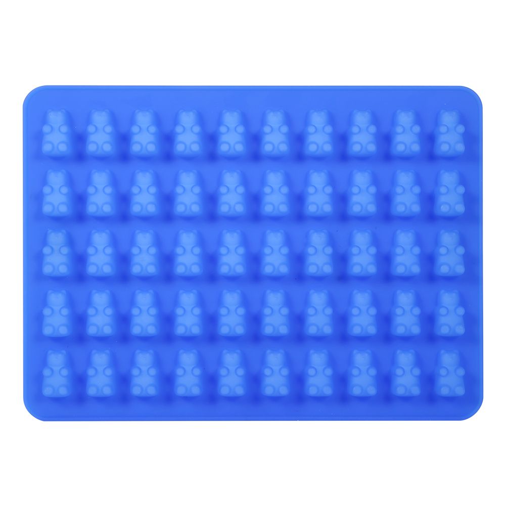 50 Cavities Chocolate Ice Tray Bear Silicone Mould Maker Baking Candy Mold Tool Royal Blue