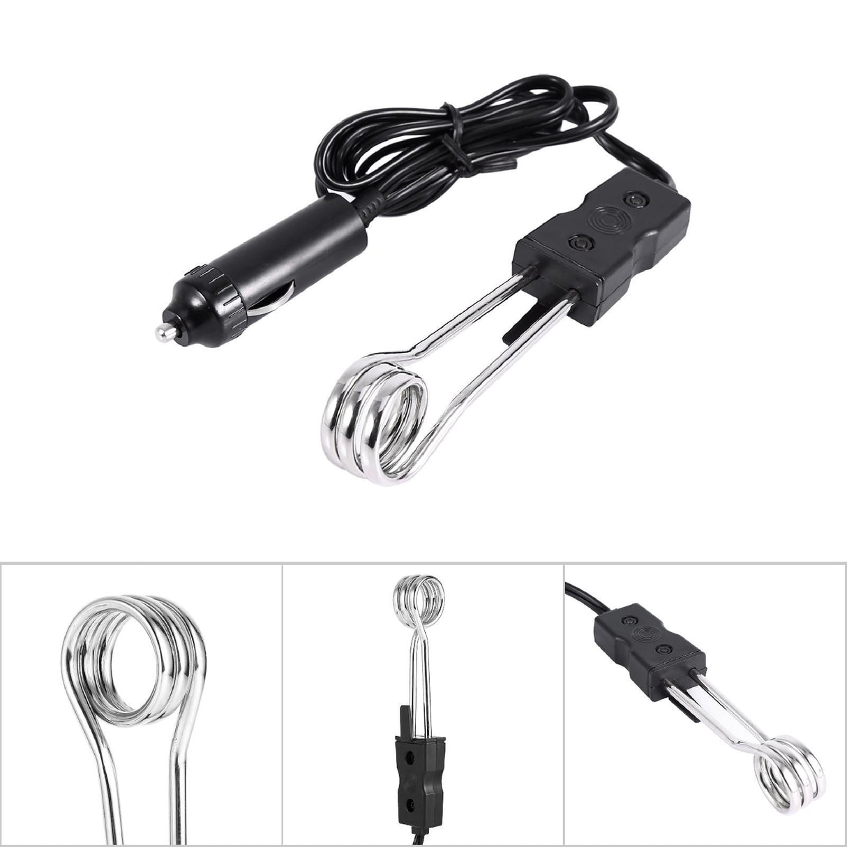 Mini Portable Electric Car Boiled Water Immersion Heater Traveling Camping Picnic New (12V)