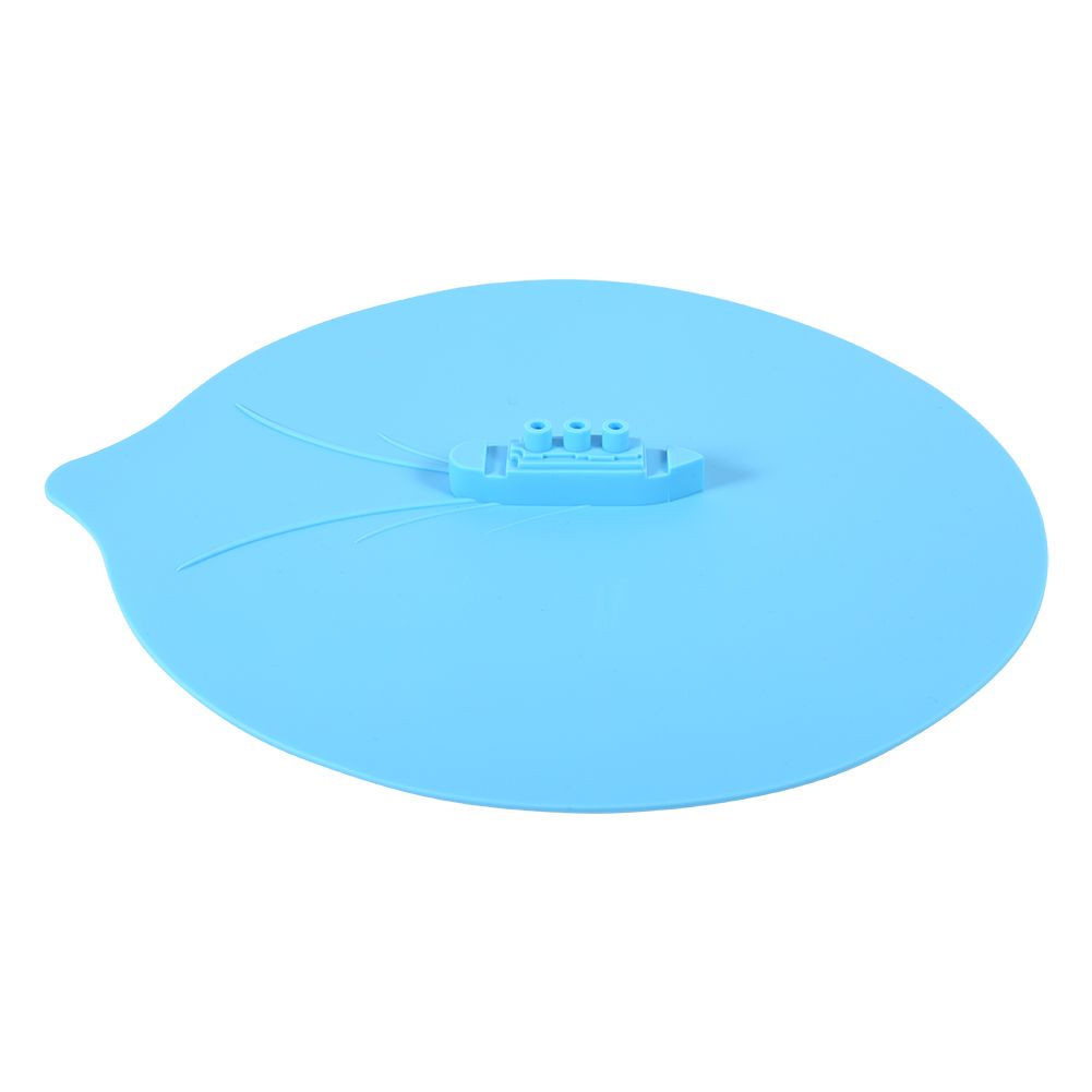 Set of 3pcs Unique Steam Ship Design Silicone Seal Cover Pot Mug Cup Lid Kitchen Gadgets Blue