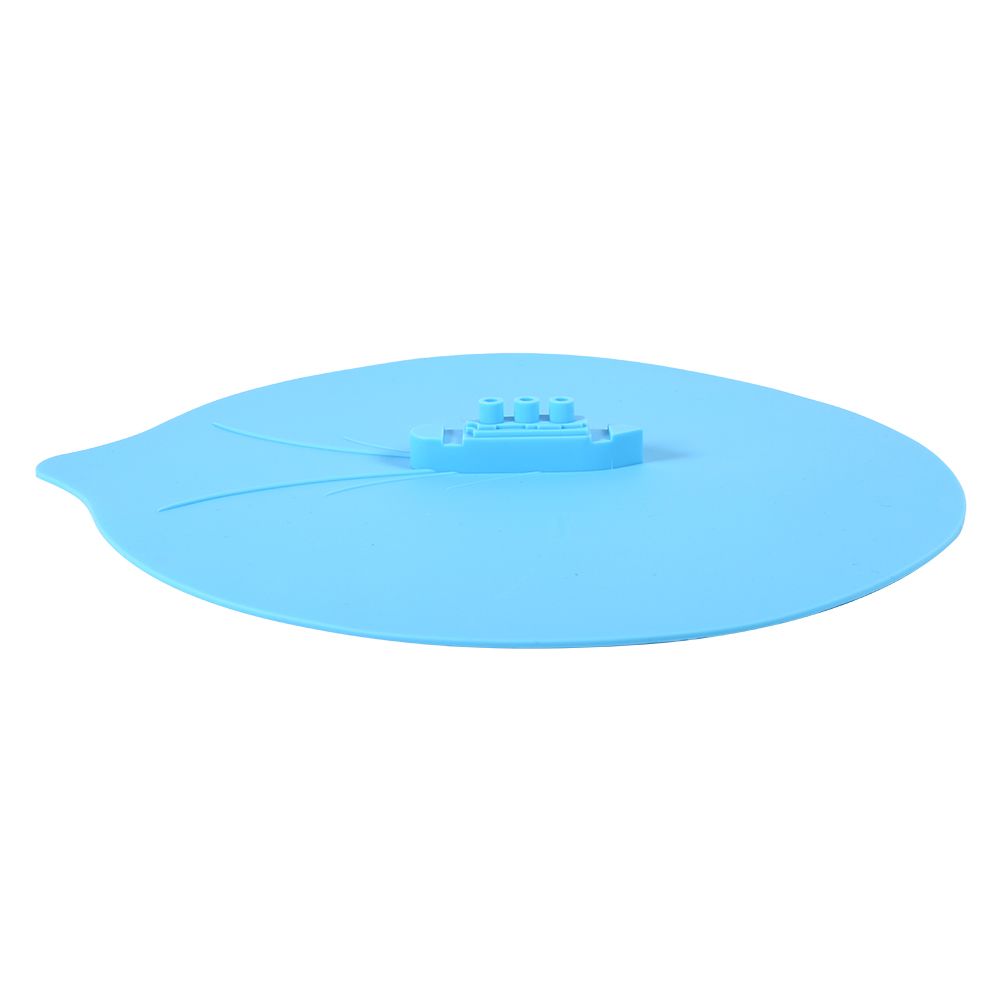 Set of 3pcs Unique Steam Ship Design Silicone Seal Cover Pot Mug Cup Lid Kitchen Gadgets Blue
