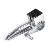 Multifunctional Kitchen Craft Rotary Stainless Steel Cheese Grater 1 Drums Slice Shred Tool - Front View