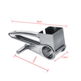 Multifunctional Kitchen Craft Rotary Stainless Steel Cheese Grater 1 Drums Slice Shred Tool - Low Angle