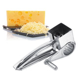 Multifunctional Kitchen Craft Rotary Stainless Steel Cheese Grater 1 Drums Slice Shred Tool