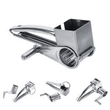 Multifunctional Kitchen Craft Rotary Stainless Steel Cheese Grater 1 Drums Slice Shred Tool - Extra Image