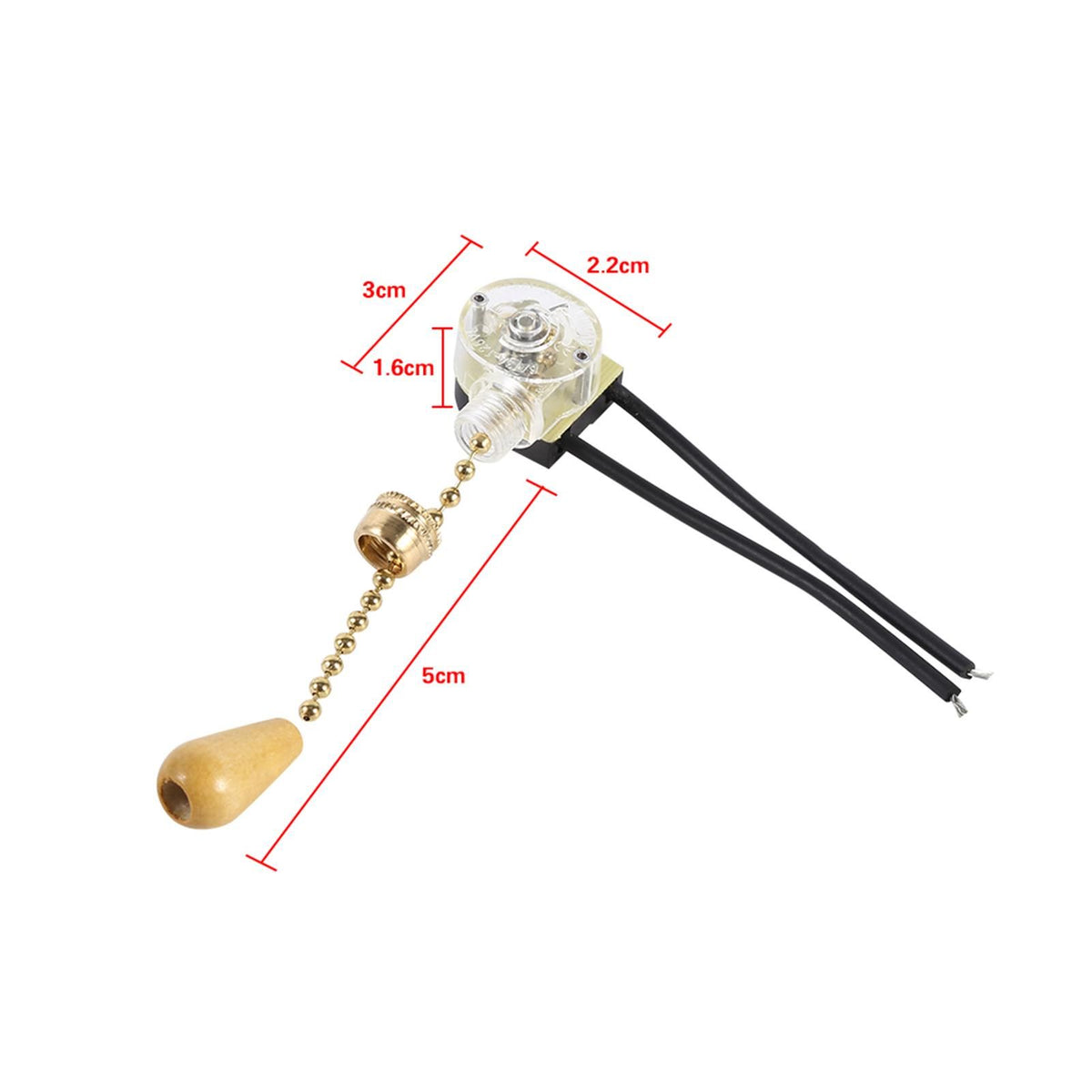4Pcs Universal Home Ceiling Fan Lamp Wall Light Replacement Pull Chain Cord Switch 250V 125V