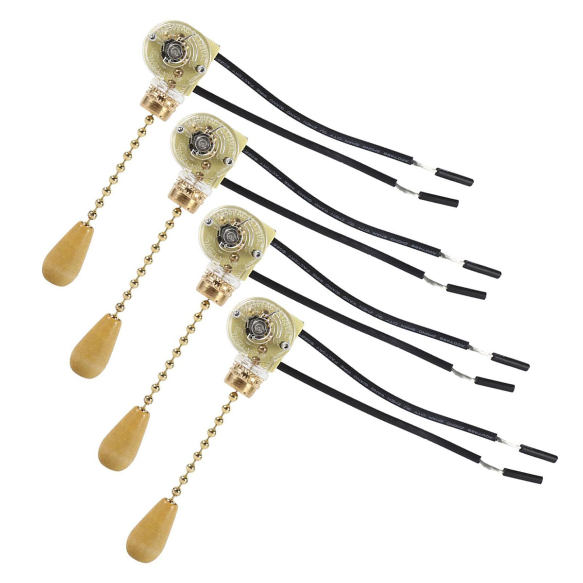 4Pcs Universal Home Ceiling Fan Lamp Wall Light Replacement Pull Chain Cord Switch 250V 125V