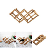 Foldable Wooden Wine Rack Bottle Holder Storage Home Bar Decor Display Shelf For 6 Bottles