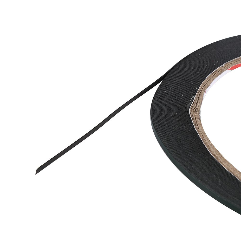 10M Length 2mm Width Black Super Strong Sticky Double Sided Self Adhesive Foam Tape Roll New