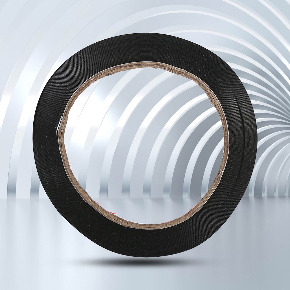 10M Length 2mm Width Black Super Strong Sticky Double Sided Self Adhesive Foam Tape Roll New