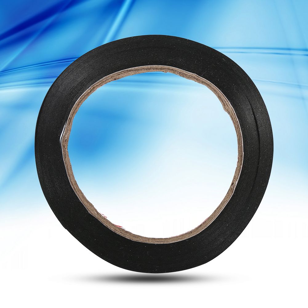 10M Length 2mm Width Black Super Strong Sticky Double Sided Self Adhesive Foam Tape Roll New