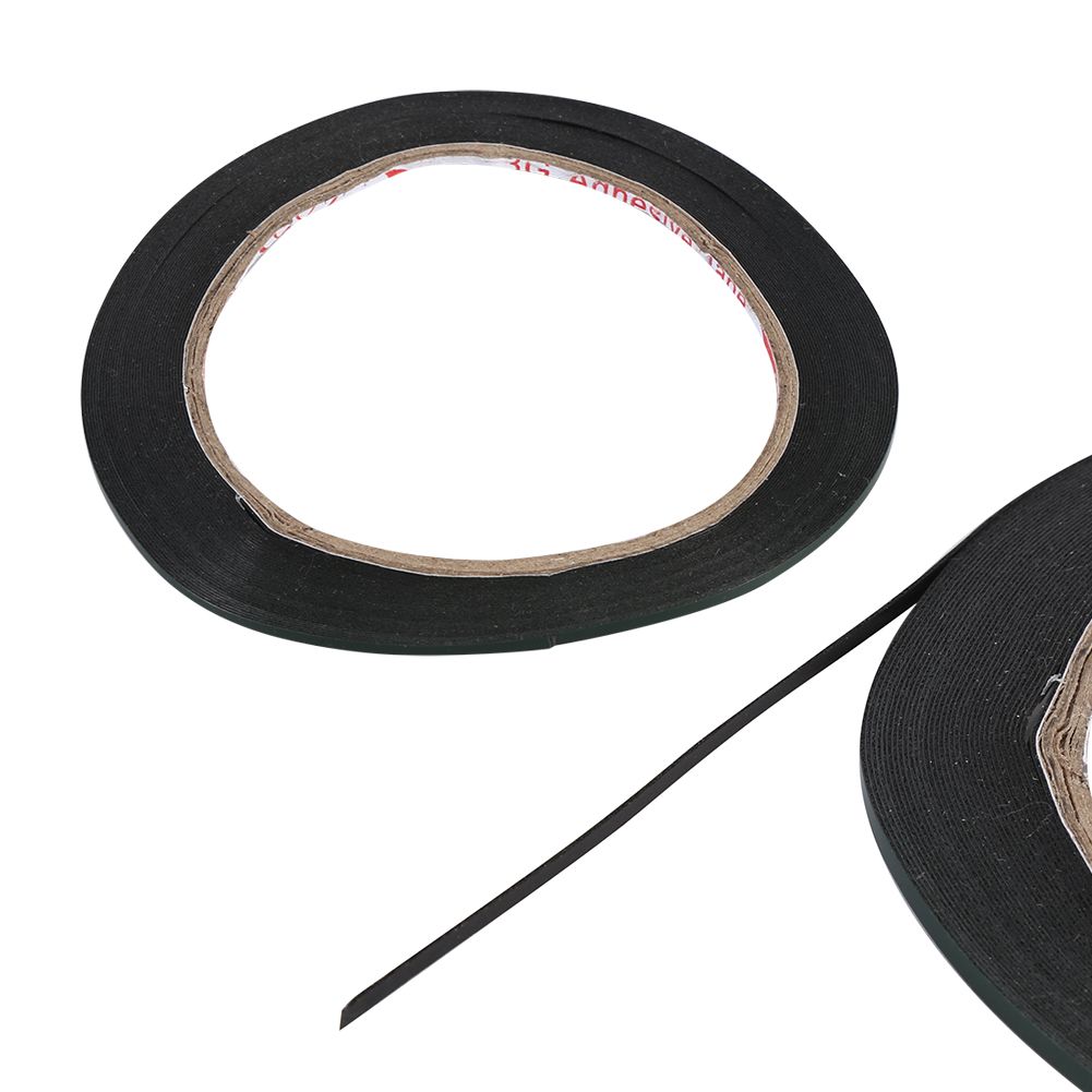 10M Length 2mm Width Black Super Strong Sticky Double Sided Self Adhesive Foam Tape Roll New