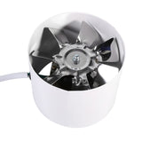 Inline Duct Fan Exhaust Ventilation Home Indoor Air Vent Cooling Steel Blade 220V 20W - Side View