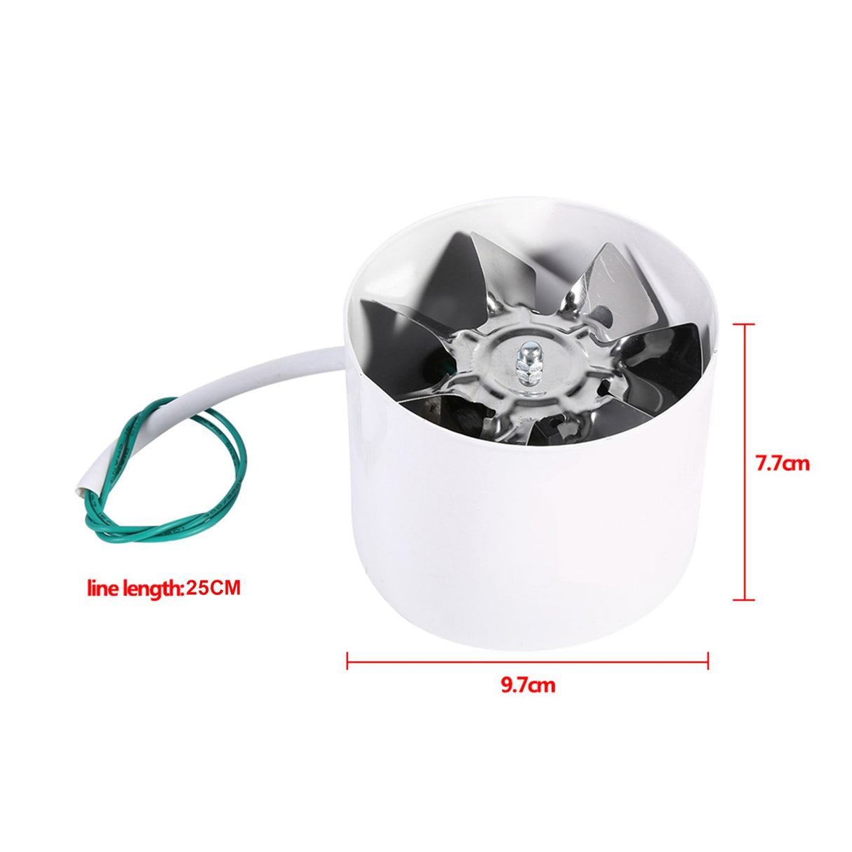Inline Duct Fan Exhaust Ventilation Home Indoor Air Vent Cooling Steel Blade 220V 20W