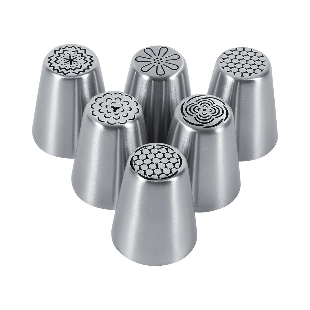 6PCS Stainless Steel Flower Cake Icing Piping Nozzles Decorating Tips Pastry DIY Baking Tools