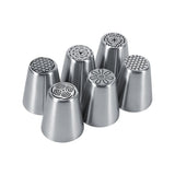 6PCS Stainless Steel Flower Cake Icing Piping Nozzles Decorating Tips Pastry DIY Baking Tools - Side View