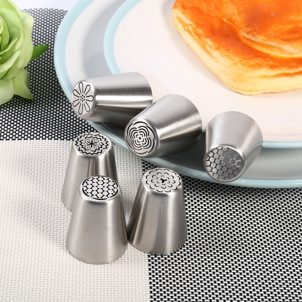 6PCS Stainless Steel Flower Cake Icing Piping Nozzles Decorating Tips Pastry DIY Baking Tools