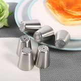 6PCS Stainless Steel Flower Cake Icing Piping Nozzles Decorating Tips Pastry DIY Baking Tools - Close-Up Angle