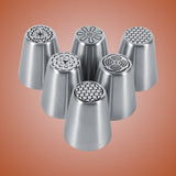 6PCS Stainless Steel Flower Cake Icing Piping Nozzles Decorating Tips Pastry DIY Baking Tools