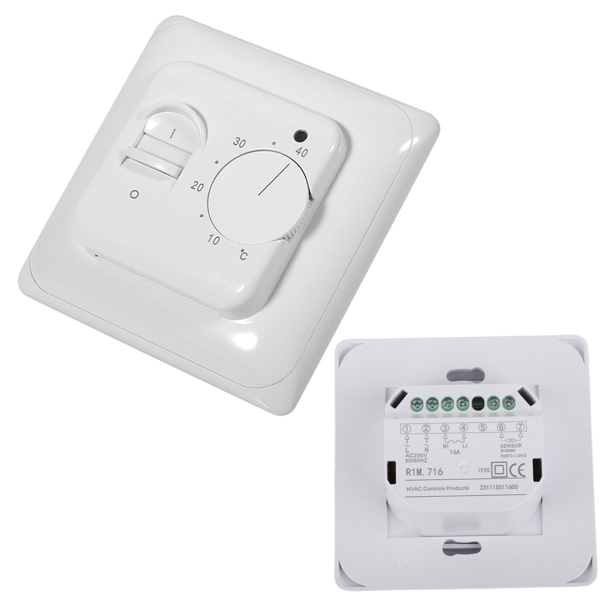 Room Floor Mechanical Manual Heating Thermostat Air Condition Temperature Control Switch 220V