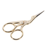 1Pc Stainless Steel Embroidery Sewing Tools Crane Shape Shears Cross Stitch Scissors Gold - Front View