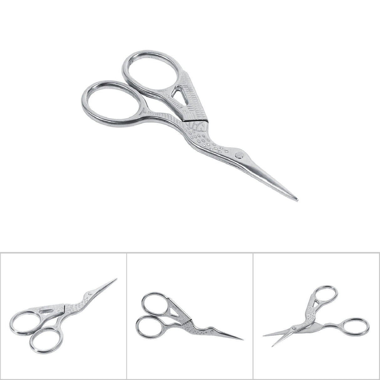 1Pc Stainless Steel Embroidery Sewing Tools Crane Shape Shears Cross Stitch Scissors Silver