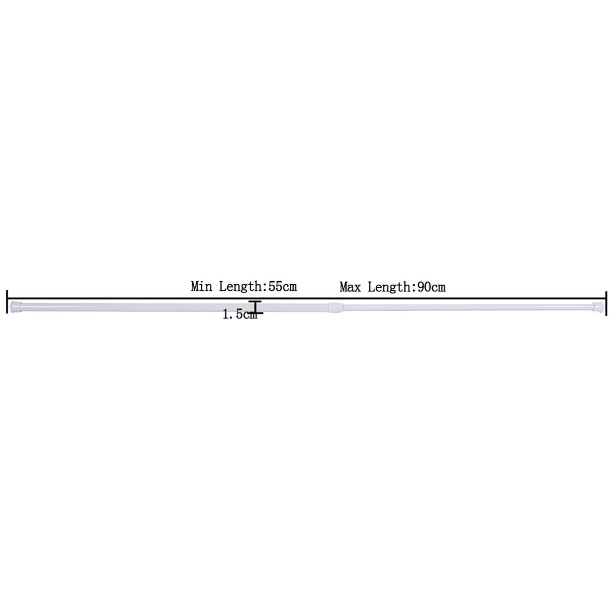 Extendable Spring Telescopic Shower Bathroom Window Curtain Rail Loaded Pole Rod 55‑90cm
