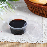 50Pcs Disposable Plastic Clear Sauce Chutney Cups Boxes With Lid Food Takeaway Hot (4oz) - Side View