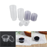 50Pcs Disposable Plastic Clear Sauce Chutney Cups Boxes With Lid Food Takeaway Hot (4oz) - 45-Degree Angle