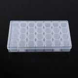 Clear Plastic 28 Slots Adjustable Tablet Medicine Pill Jewelry Storage Organizer Box Container - 45-Degree Angle