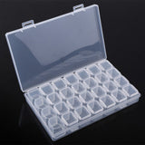 Clear Plastic 28 Slots Adjustable Tablet Medicine Pill Jewelry Storage Organizer Box Container - Low Angle